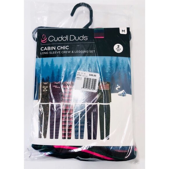 Cuddl Duds Womens Purple Striped Long Sleeve Cozy Pajamas 2 Pc Sets Sz M New - Picture 5 of 9